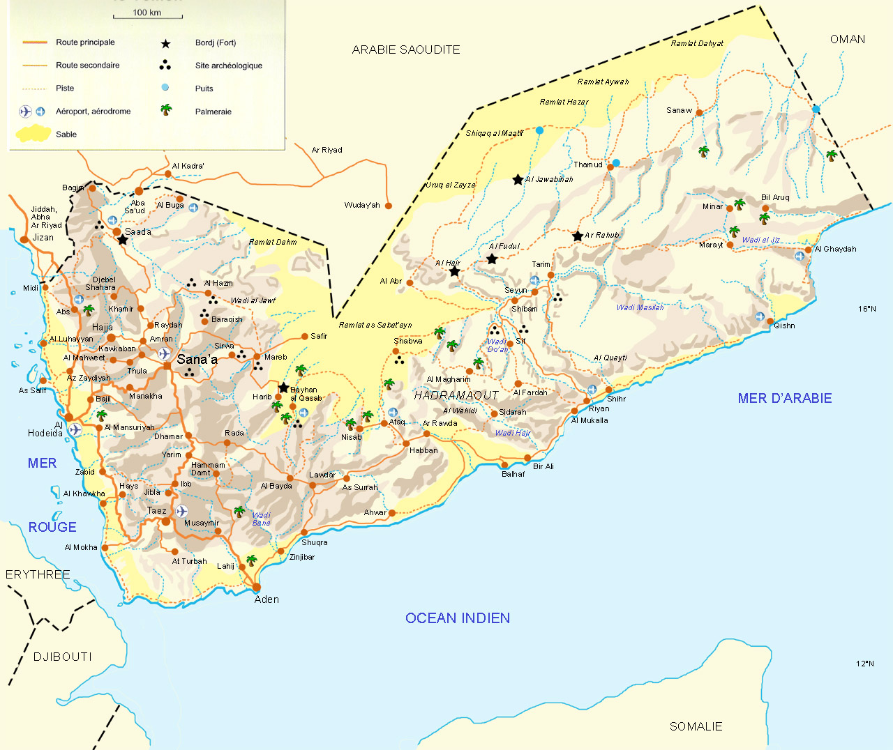 Yemen, Geographical Maps of Yemen