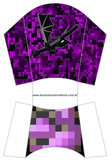 Ender Dragon Minecraft: Cajas para Imprimir Gratis. Ender Dragon Minecraft: Cajas para Imprimir Gratis.