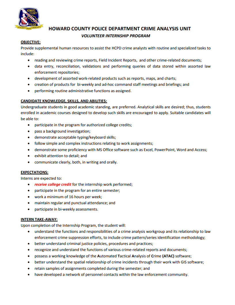 CCJS Undergrad Blog Howard County Crime Analysis Spring 2018