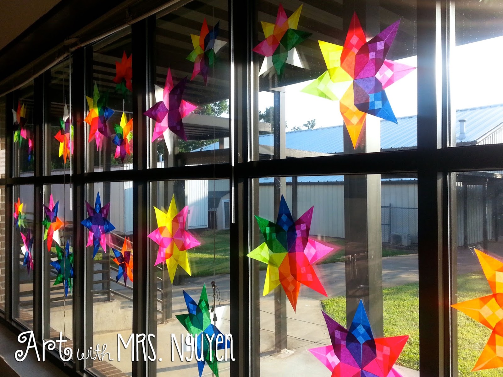 Radial Origami Suncatchers (5th) Art with Mrs. Nguyen