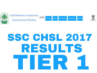 SSC CHSL RESULTS ssc CHSL 2017 results