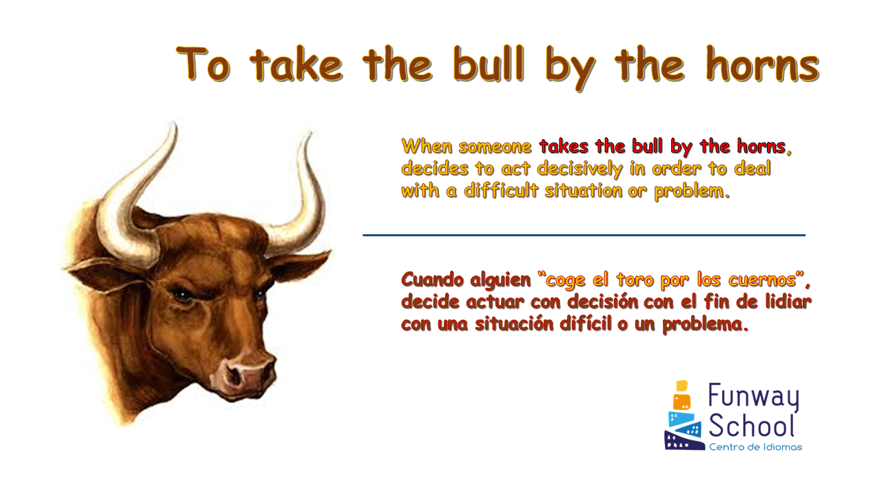 Estantes en el aula Idioms (LII) "To take the bull by the horns"