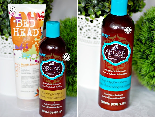 Tigi Dumb Blonde, Hask Shampoo Conditioner Arganöl Marocco