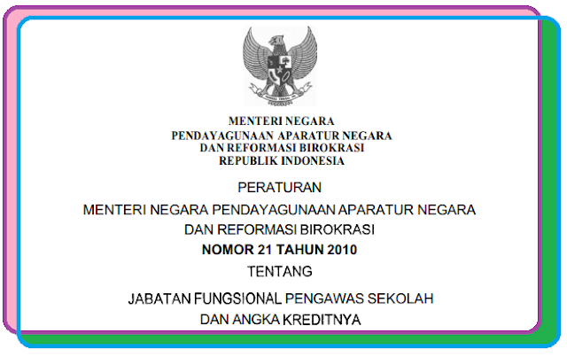perihal Jabatan Fungsional Pengawas Sekolah dan Angka Kreditnya TERLENGKAP PERMENPAN RB NO 21 TAHUN 2010 TENTANG JABATAN FUNGSIONAL PENGAWAS SEKOLAH DAN ANGKA KREDITNYA