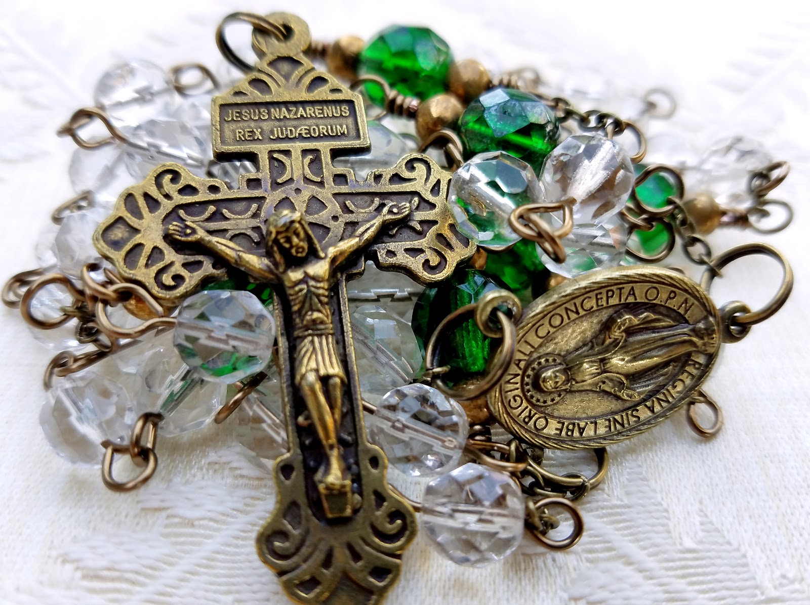 Let Our Light Shine Five Decade Rosaries Vintage Beads