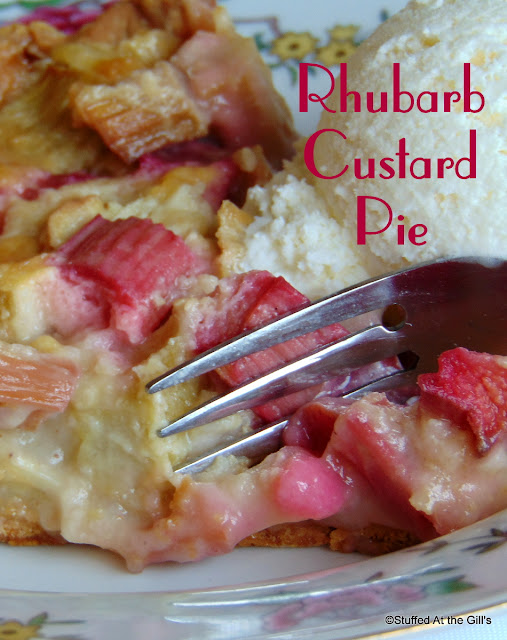 A slice of Rhubarb Custard Pie