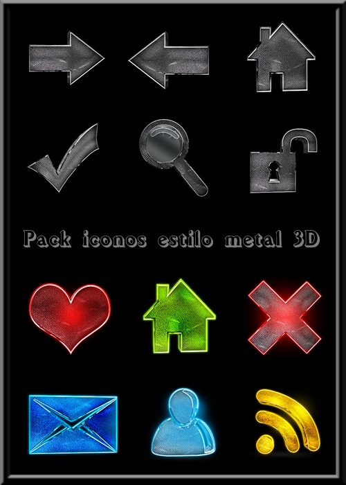 Pack iconos estilo metal 3D 