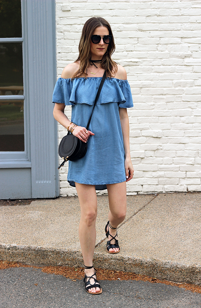 Chambray Off Shoulder Dress | Threads for Thomas