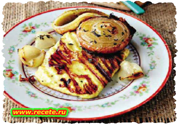 Honey-roasted onion with haloumi Honey-roasted onion with haloumi