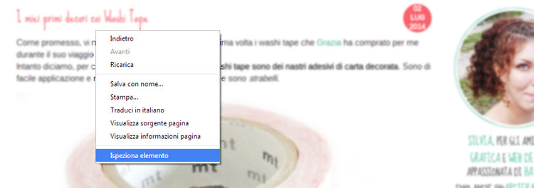Tutorial to find out the measurements of blog elements using Google Chrome Developer Tools. Come scoprire la larghezza esatta delle colonne dei blog
