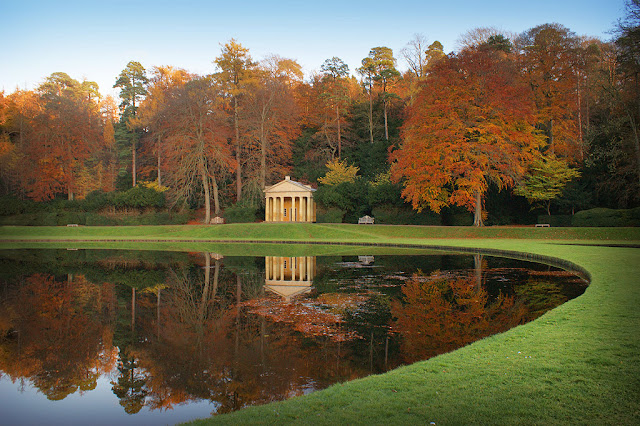 The Temple of Piety in the water gardens at Studley Royal Park