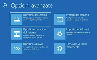 opzioni avvio avanzato avvio avanzato windows 10