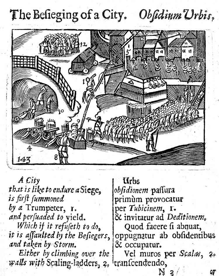 1600s school book 1600s school book about war and death