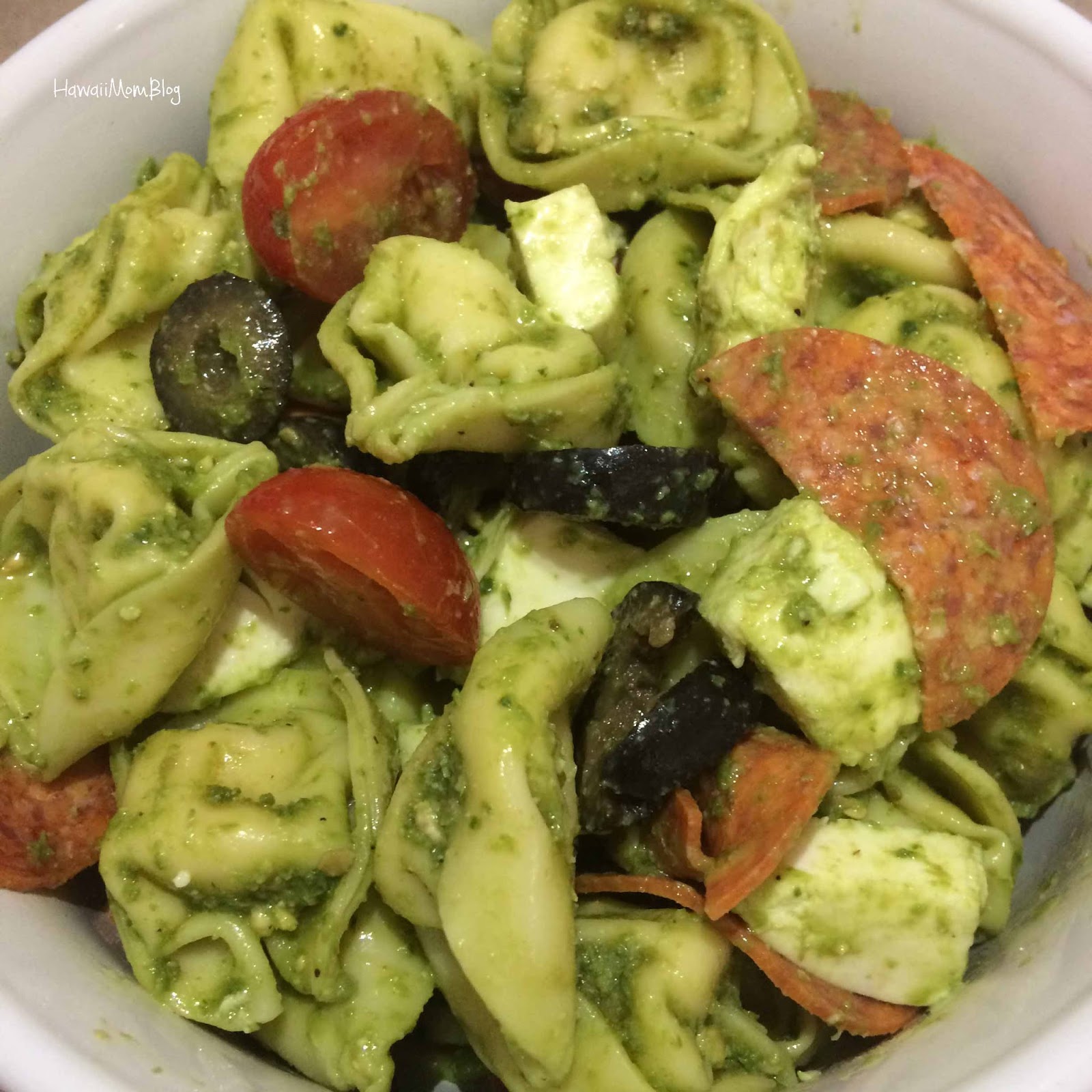 Hawaii Mom Blog Pesto Tortellini Salad