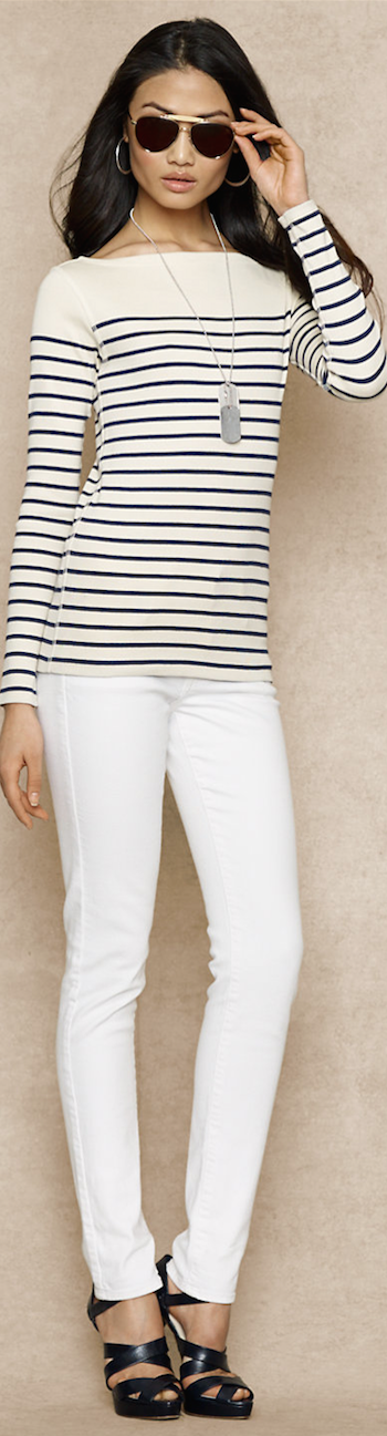 Striped Boatneck Top