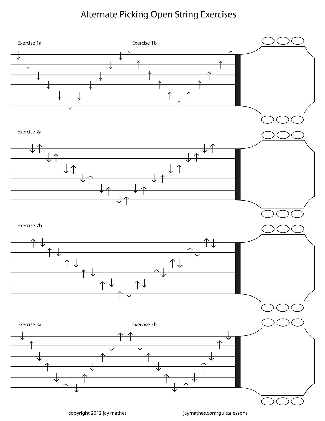 Jay's Guitar Blog Lesson 1b Picking Technique and OpenString Exercises