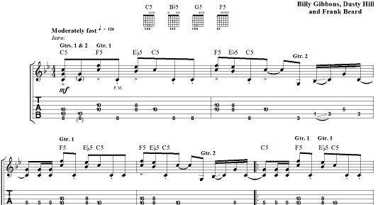 Sharp dressed man zz top guitar chords