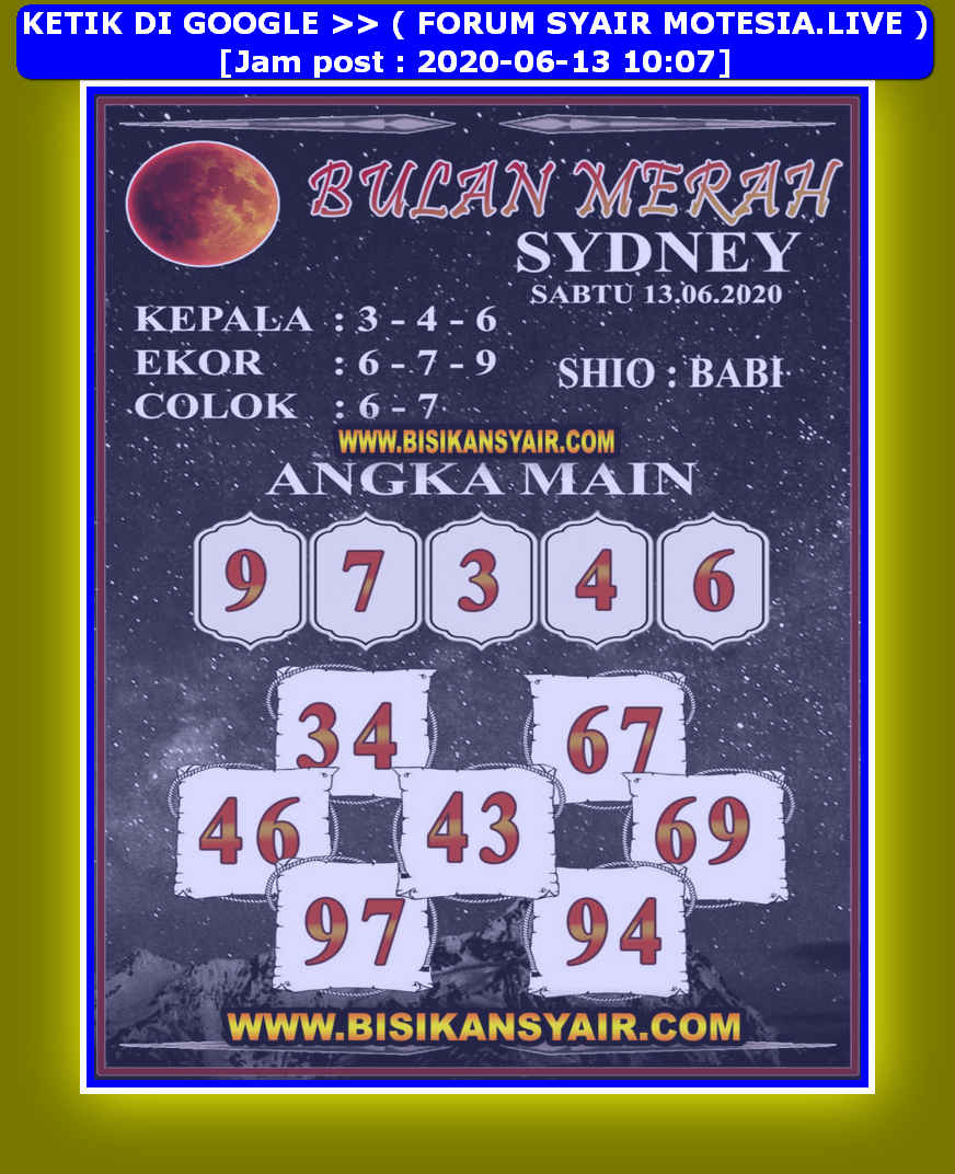 1 New Message Kode Syair Sydney 13 Juni 2020 Forum Syair Togel Hongkong Singapura Sydney