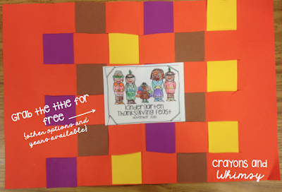Kindergarten Thanksgiving Placemat Craft Crayons and Whimsy