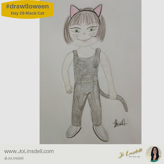 #Drawlloween Day 28 Black Cat #Drawing #challenge
