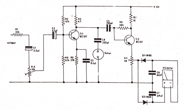 Simple Audio Meter Circuit Diagram | Electronic Circuits Diagram