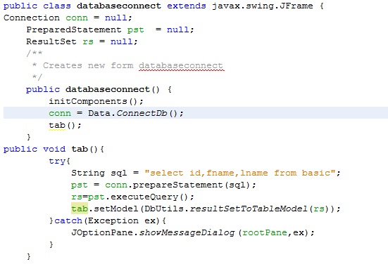 Working with Mysql Database in NetBeans: Displaying data in jTable and ...