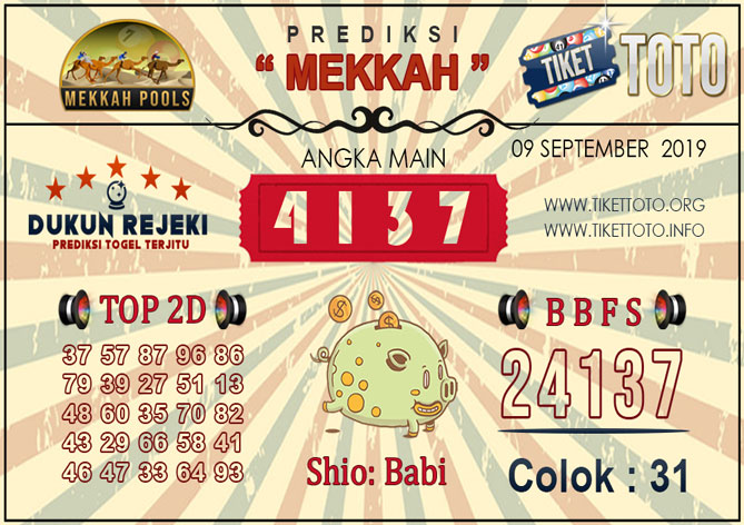 Prediksi Togel MEKKAH TIKETTOTO 09 SEPTEMBER 2019