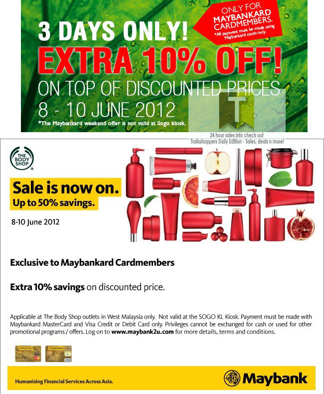 The Body Shop Extra Discount Sale 810 JUN 2012