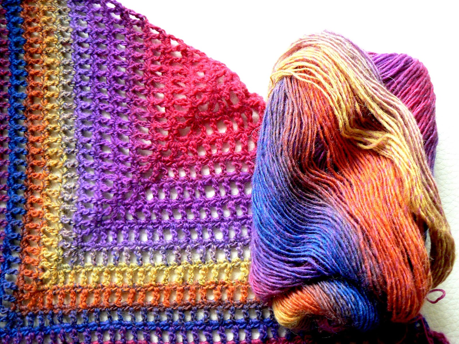 Little Crochet Granny Wednesday Half a Granny Square Shawl