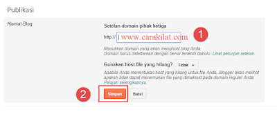 Cara Custom Domain Blogger
