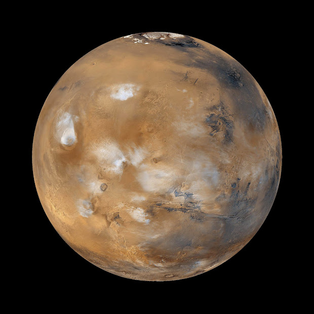 Mars Global Surveyor MOC view of Martian Weather Patterns