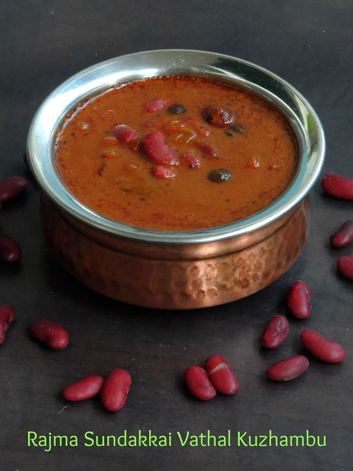 Priya's Versatile Recipes Rajma Sundakkai Vathal Kuzhambu/Kidney Beans