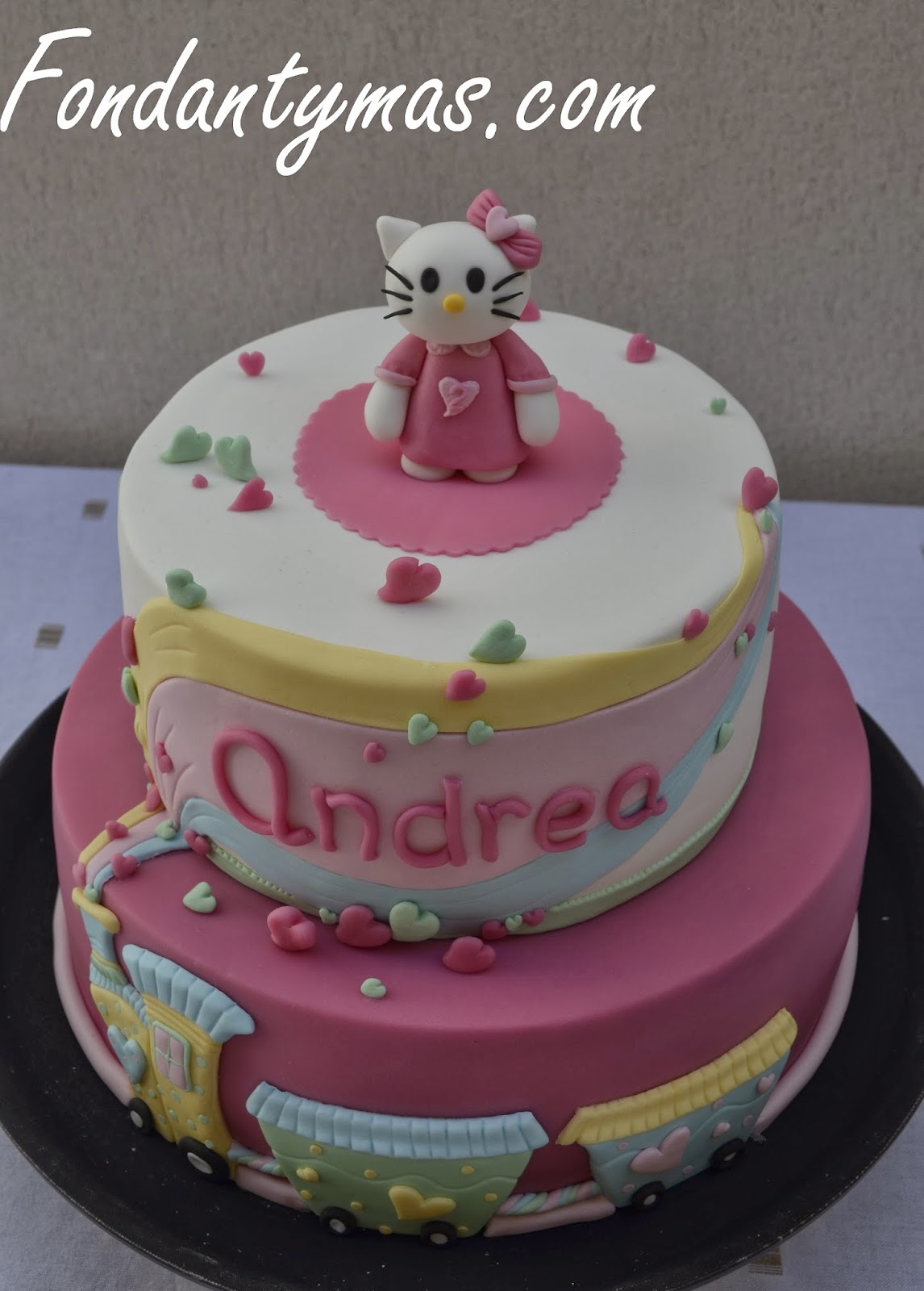 fondant y más: Tarta de Hello Kitty para Andrea (2 años)