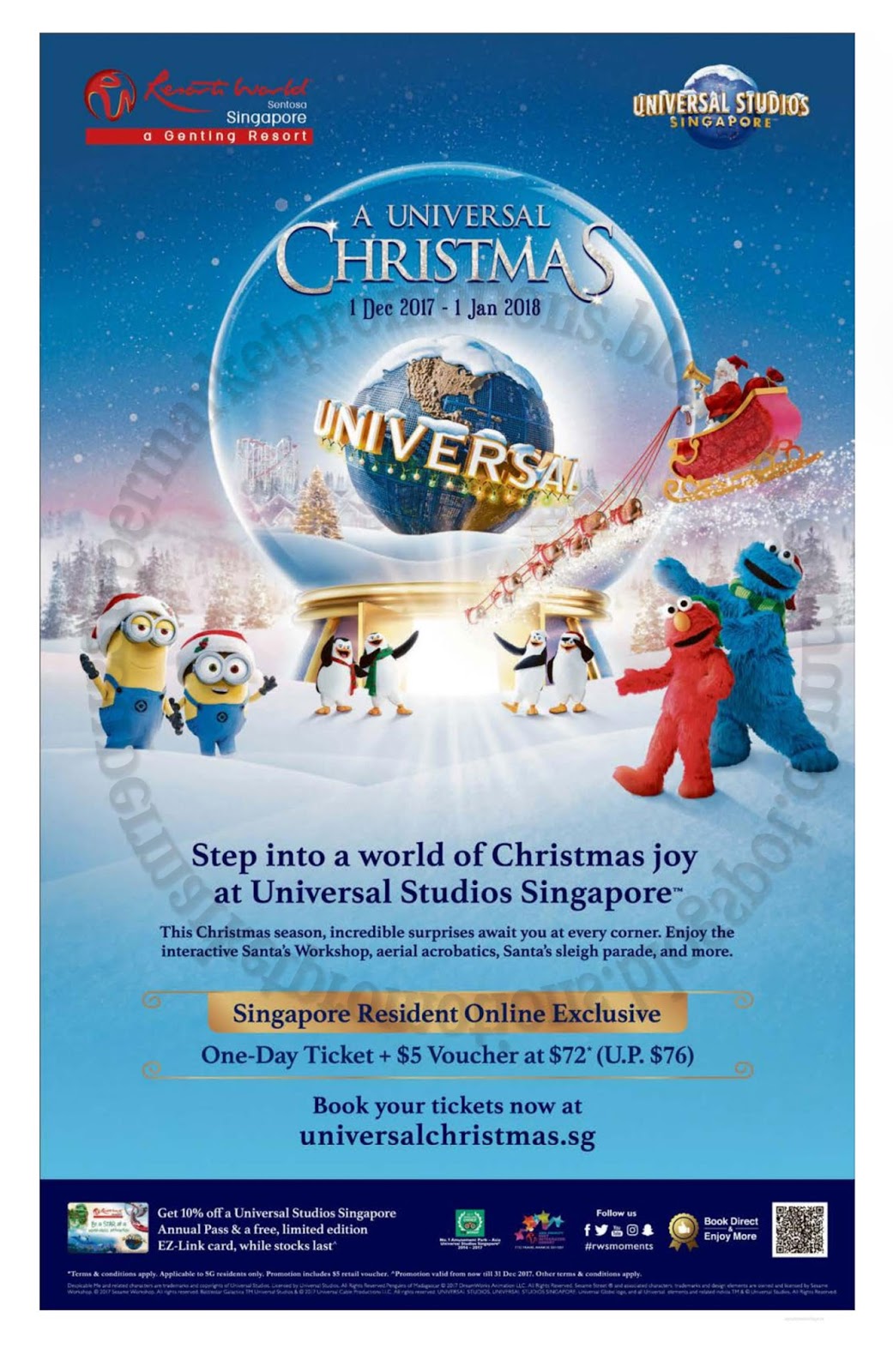 RWS Universal Studio Singapore Christmas Promotion 01 December 2017 - 01  January 2018 ~ Supermarket Promotions