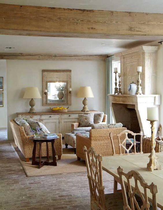Breathtaking European farmhouse decorated room found on Hello Lovely Studio