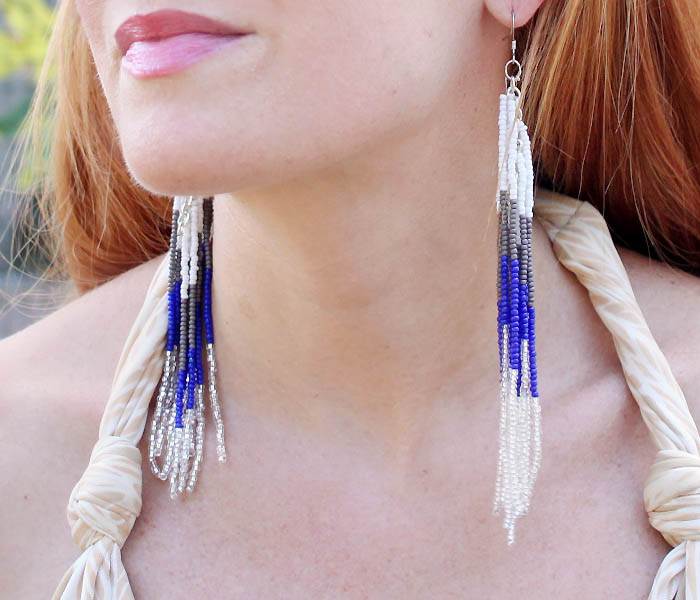 DIY Beaded Fringe Earrings Gina Michele