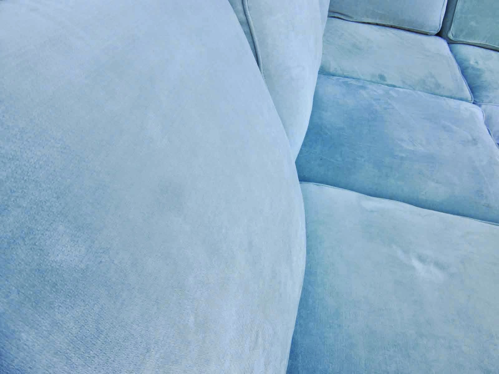 UHURU FURNITURE & COLLECTIBLES SOLD Baby Blue Sectional Sofa, Only One