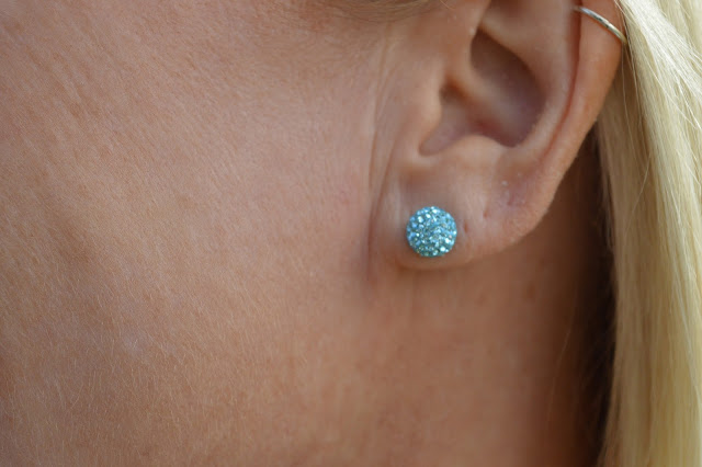 Sydney Fashion Hunter - The Wednesday Pants #40 - Silver Slicker - Envy Jewellery Blue Bedazzle Earrings