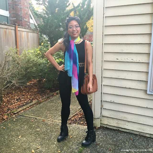 Multicolored Turquoise and Pink Scarf Gamiss - Andrea Tiffany A Glimpse of Glam