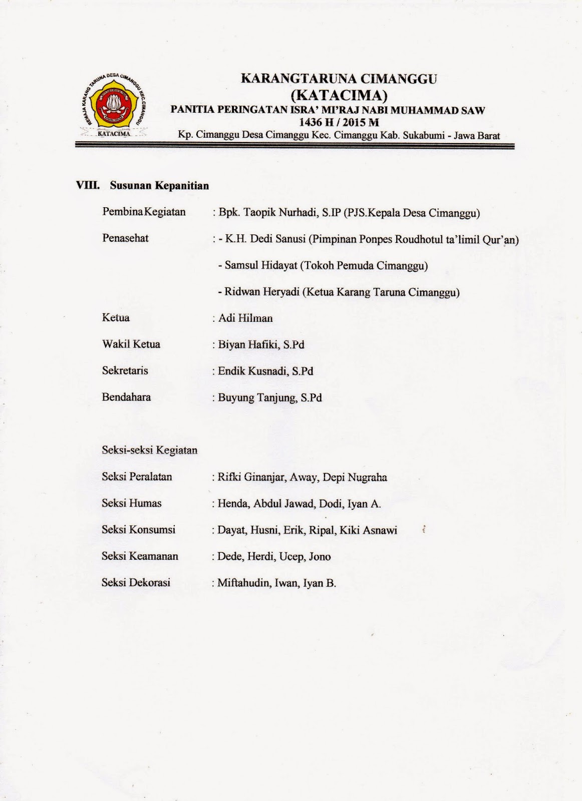 Contoh Proposal Isra Miraj Karang Taruna - Berbagi Contoh Proposal