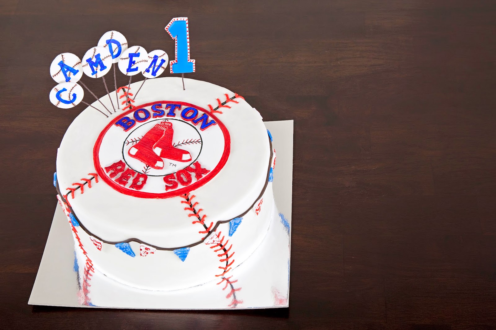 Delectable Cakes 1st Birthday Boston Red Sox Baseball Cake