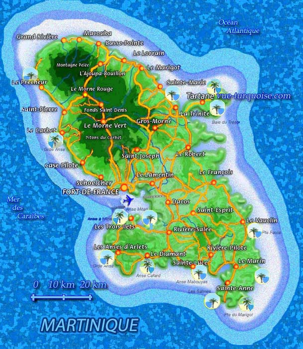 CARTE DE LA MARTINIQUE CARTE DE LA MARTINIQUE