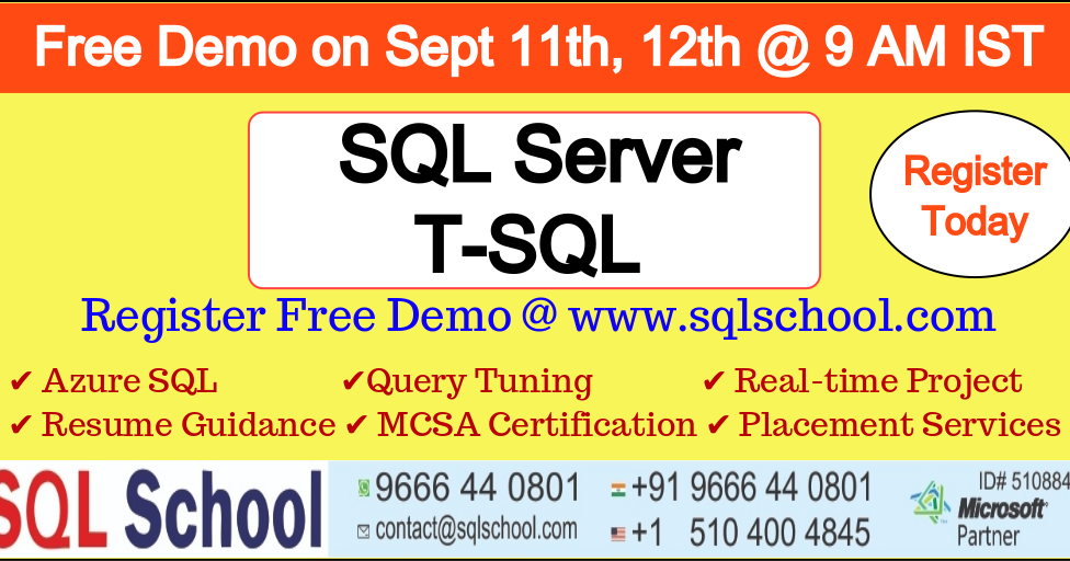 SQL SERVER TRAINING WITH PROJECT: SQL Server Developer Training Free ...