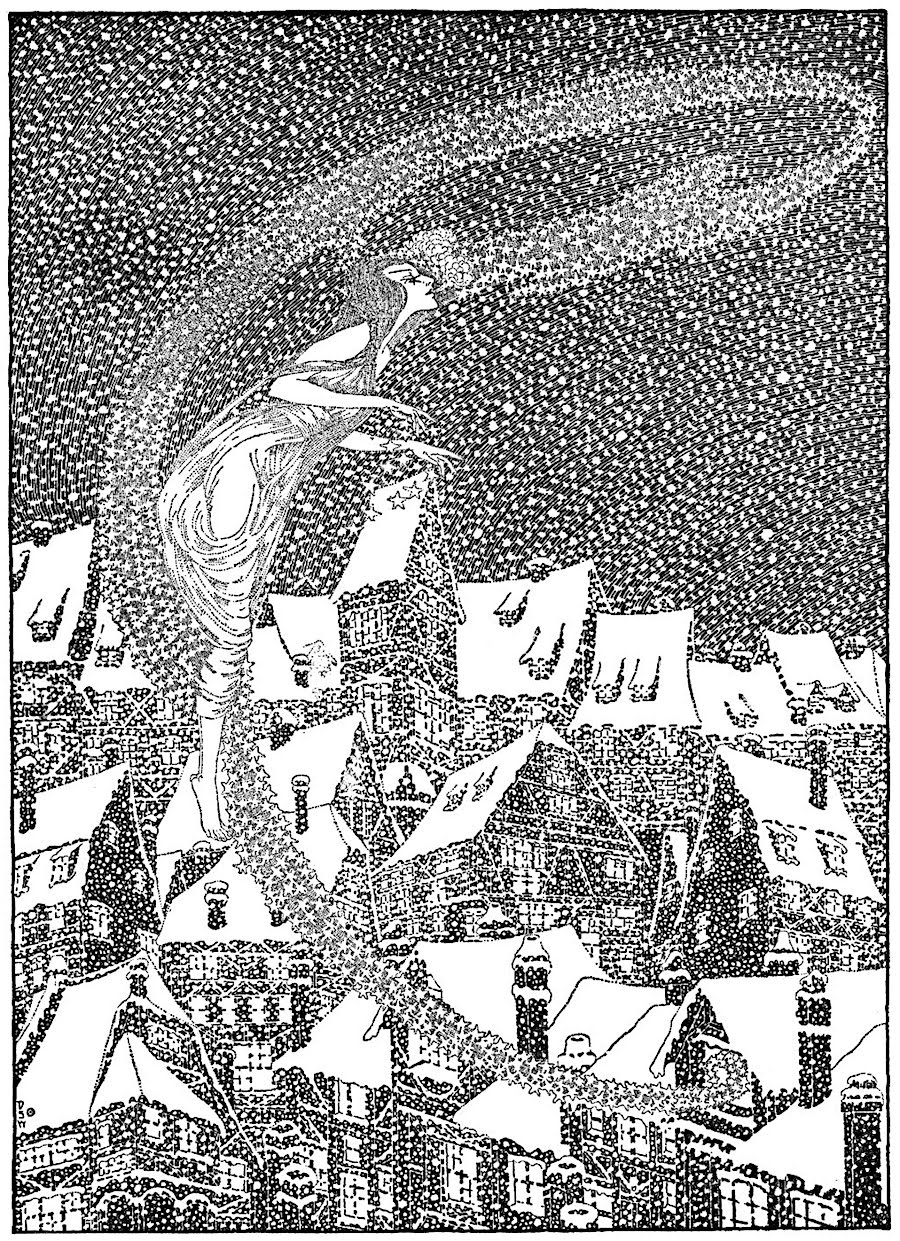 Dugald Stewart Walker Dugald Stewart Walker book illustration of a snow storm