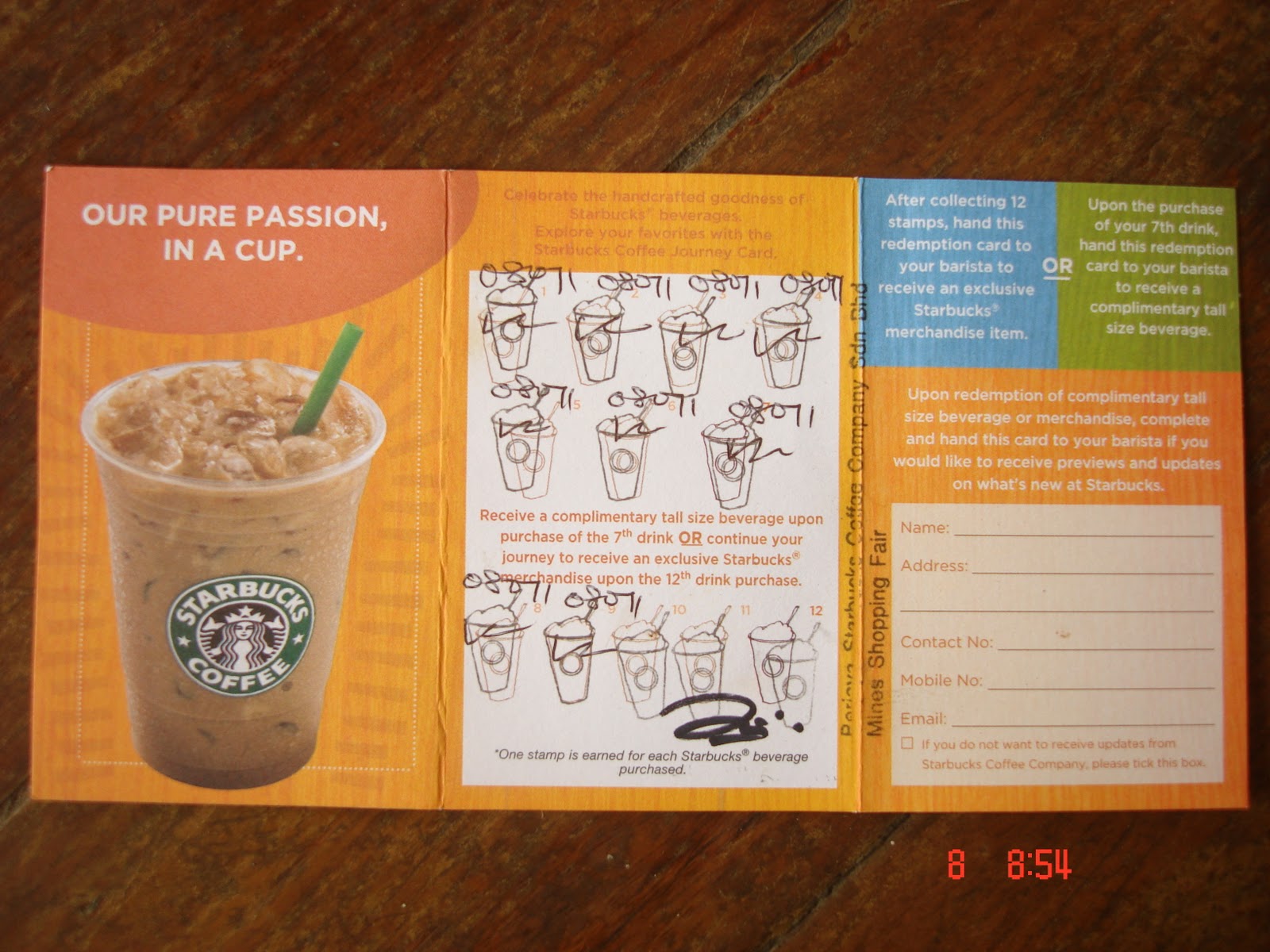 A Cup A Day 2009 Starbucks Summer Stamp Card