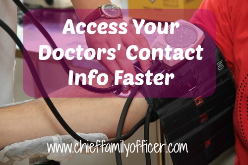 Tip for Storing Doctors' Info on your Phone | Chief Family Officer
