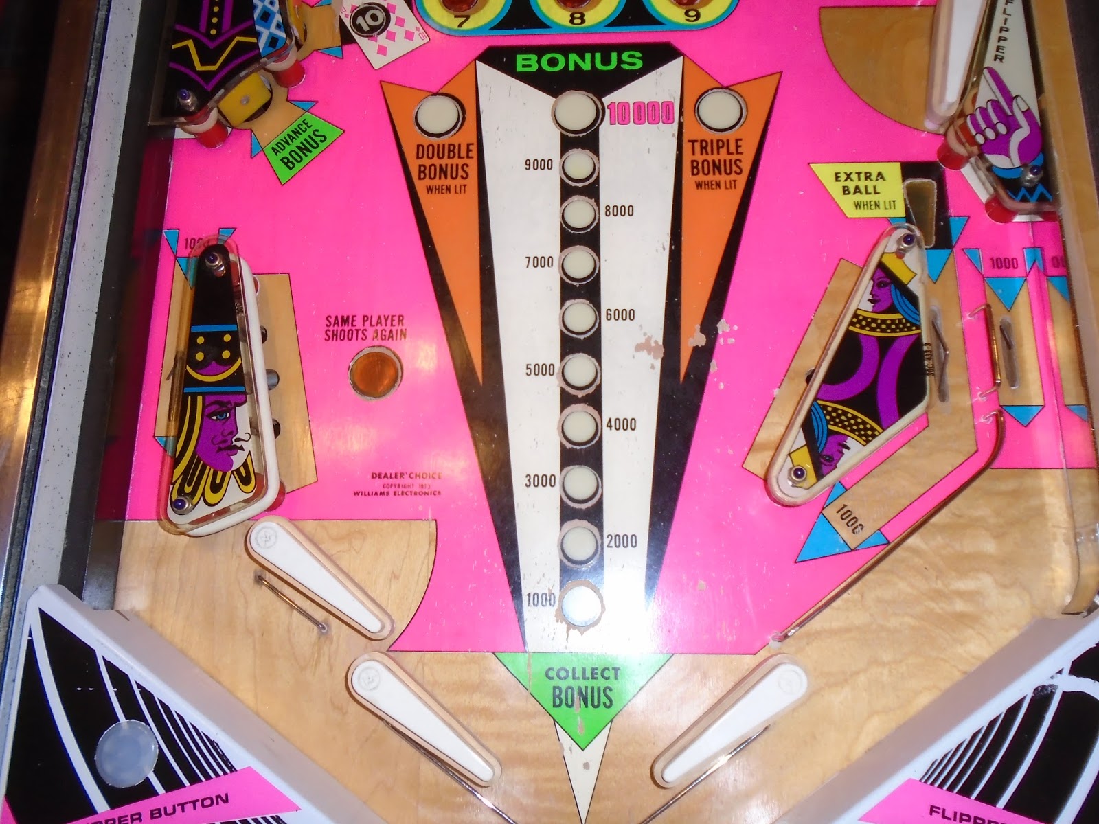 Canon City Pinball 1974 Williams Dealer's Choice Pinball Machine (Sold)