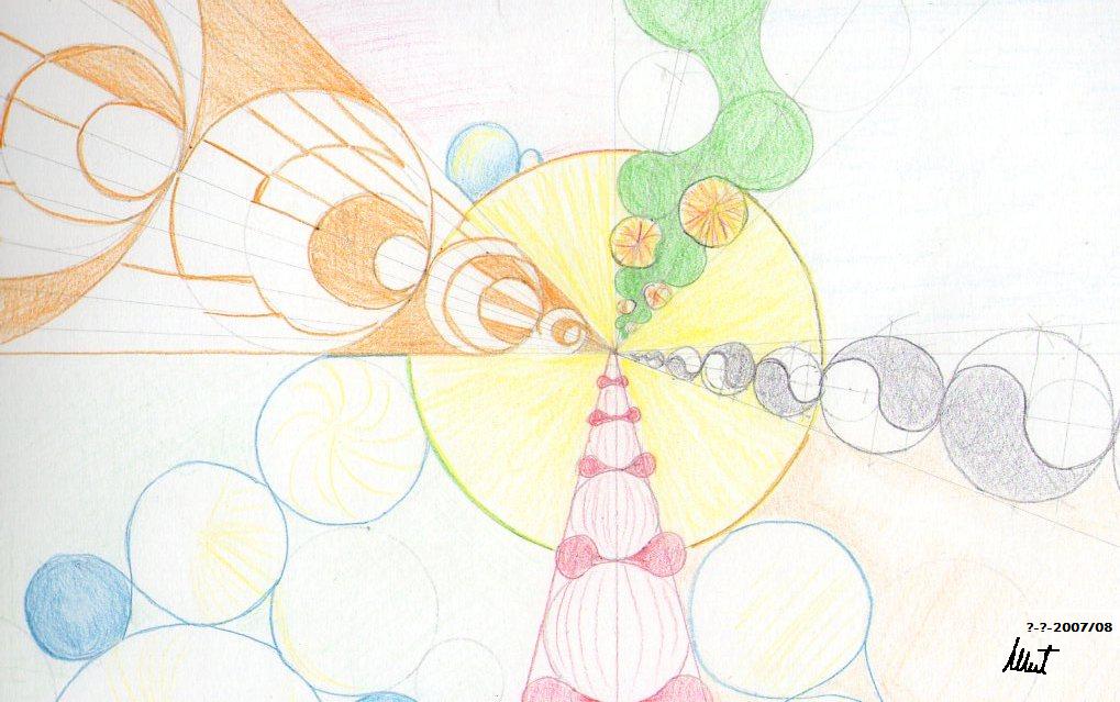 Arte Nadsat: Dibujo con lápices de colores - Circunferencias
