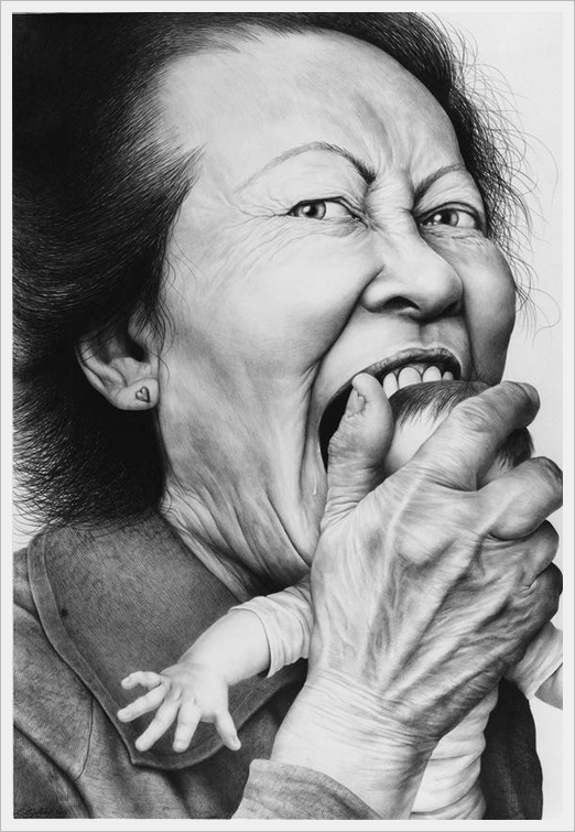 twenty2december™ Scary Drawing by Laurie Lipton