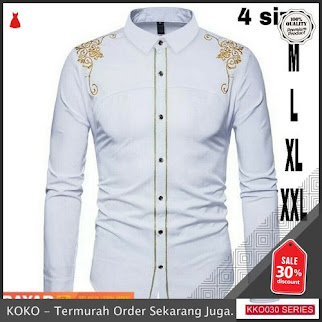 KKO30 0KL693 Kemeja Mega One Pria Formal Bufalo Motif Bordir BMGShop
